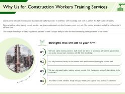 Why Us For Construction Workers Training Services Functional Faculty Ppt Powerpoint Presentation Files