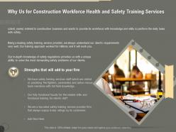 Why us for construction workforce health and safety training services ppt file topics