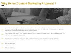 Why us for content marketing proposal ppt powerpoint presentation summary backgrounds