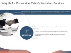 Why us for conversion rate optimization services ppt powerpoint presentation show templates