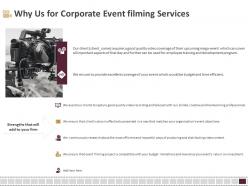 Why Us For Corporate Event Filming Services Ppt Model