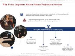 Why us for corporate motion picture production services ppt powerpoint presentation template