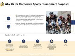 Why us for corporate sports tournament proposal ppt powerpoint presentation icon microsoft