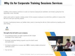 Why us for corporate training sessions services ppt file topics