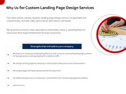 Why us for custom landing page design services ppt file example introduction