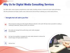 Why us for digital media consulting services ppt icon