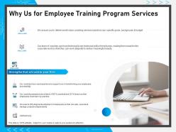 Why us for employee training program services ppt powerpoint presentation file brochure