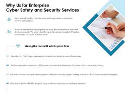 Why us for enterprise cyber safety and security services ppt template