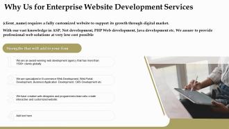 Why us for enterprise website development services ppt slides grid