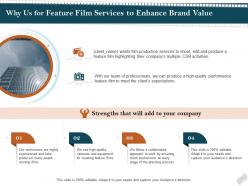 Why us for feature film services to enhance brand value ppt ideas