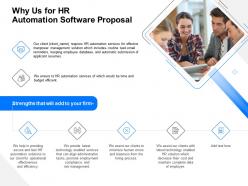 Why us for hr automation software proposal ppt inspiration