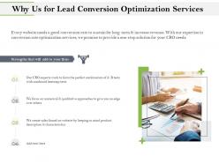 Why Us For Lead Conversion Optimization Services Ppt File Elements