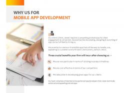 Why us for mobile app development ppt powerpoint presentation gallery microsoft