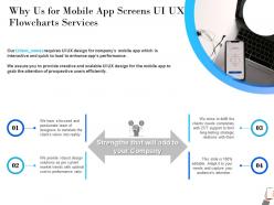 Why us for mobile app screens ui ux flowcharts services long lasting ppt powerpoint presentation deck