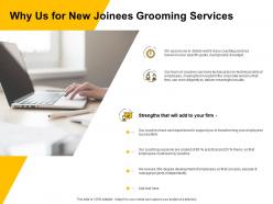 Why us for new joinees grooming services ppt powerpoint presentation example file