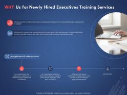 Why us for newly hired executives training services ppt powerpoint presentation ideas example