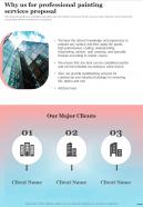 Why Us For Professional Painting Services Proposal One Pager Sample Example Document