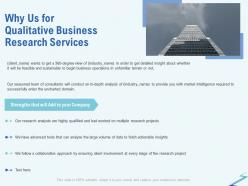 Why Us For Qualitative Business Research Services Ppt File Aids