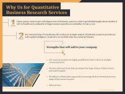 Why Us For Quantitative Business Research Services Ppt Infographics