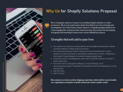 Why Us For Shopify Solutions Proposal Ppt Powerpoint Presentation Slides