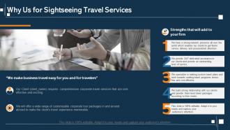 Why us for sightseeing travel services ppt slides themes