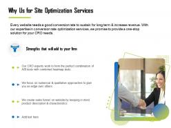 Why us for site optimization services ppt file display