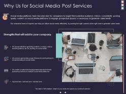 Why us for social media post services ppt powerpoint presentation visual aids summary
