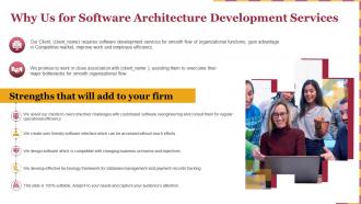 Why us for software architecture development services ppt slides tips