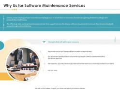 Why Us For Software Maintenance Services Strengths Ppt Template