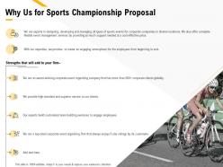 Why us for sports championship proposal ppt powerpoint presentation slide