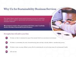 Why us for sustainability business services ppt powerpoint presentation ideas icon