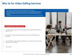 Why us for video editing services ppt powerpoint presentation slides layout
