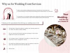 Why Us For Wedding Event Services Ppt Powerpoint Presentation Portrait