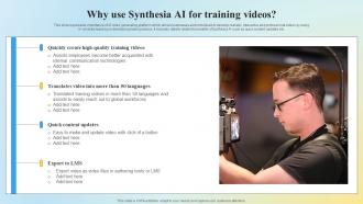 Why Use Synthesia AI For TrAIning Videos Synthesia AI Overview Of Video AI SS