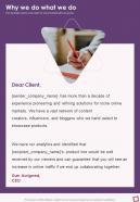 Why We Do What We Do Partnership Collaborate With Influencers One Pager Sample Example Document