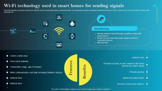 Wi Fi Technology Used In Smart Homes For Sending Signals Iot Smart Homes Automation IOT SS
