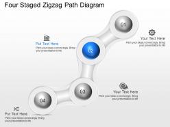 Wi four staged zigzag path diagram powerpoint template