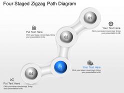 Wi four staged zigzag path diagram powerpoint template