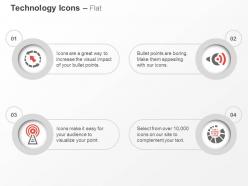 Wifi antenna volume control ppt icons graphics