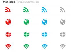 Wifi globe technical connection signals ppt icons graphics