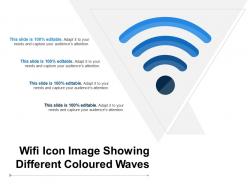 Wifi icon image showing different coloured waves