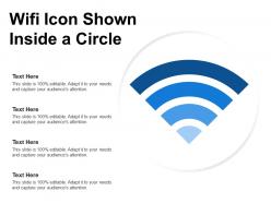 Wifi icon shown inside a circle