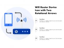 Wifi router device icon with two rotational arrows