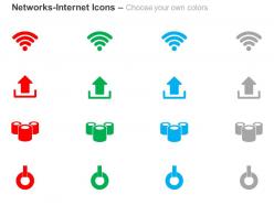 Wifi upload data power button ppt icons graphics