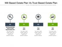 Will based estate plan vs trust based estate plan ppt slides example introduction cpb