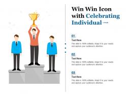 Win win icon with celebrating individual