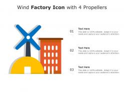 Wind factory icon with 4 propellers