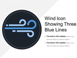 Wind icon showing three blue lines