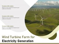Wind Turbine Farm For Electricity Generation