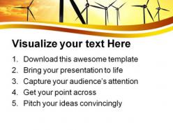 Wind turbines01 sunset powerpoint templates and powerpoint backgrounds 0211